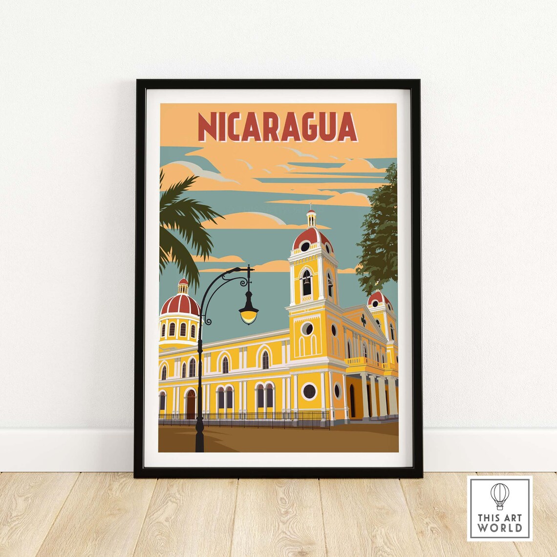 Nicaragua Vintage Travel Poster Art Print