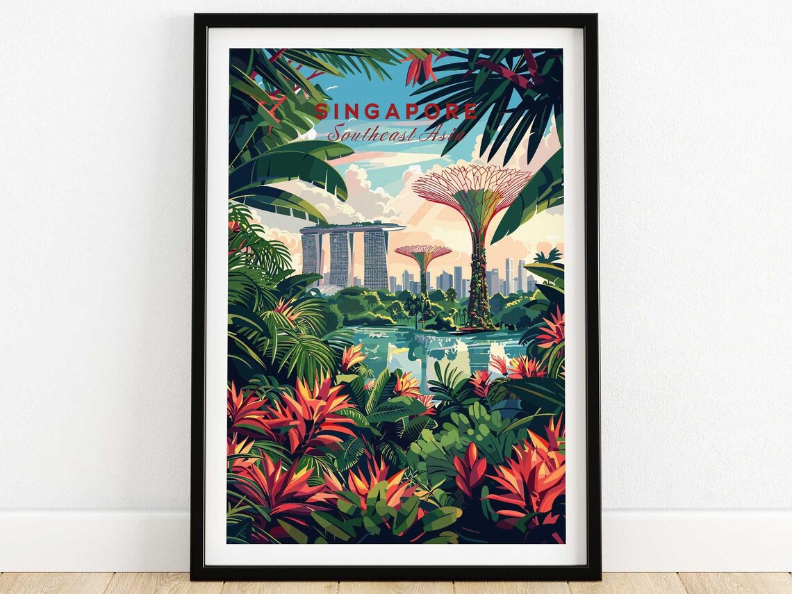 Singapore Marina Bay Travel Poster, Marina Bay Sands