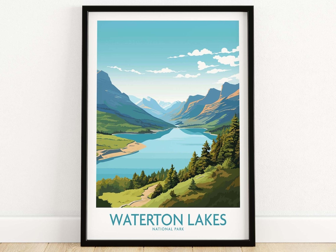 Waterton Lakes National Park Travel Poster, Park View