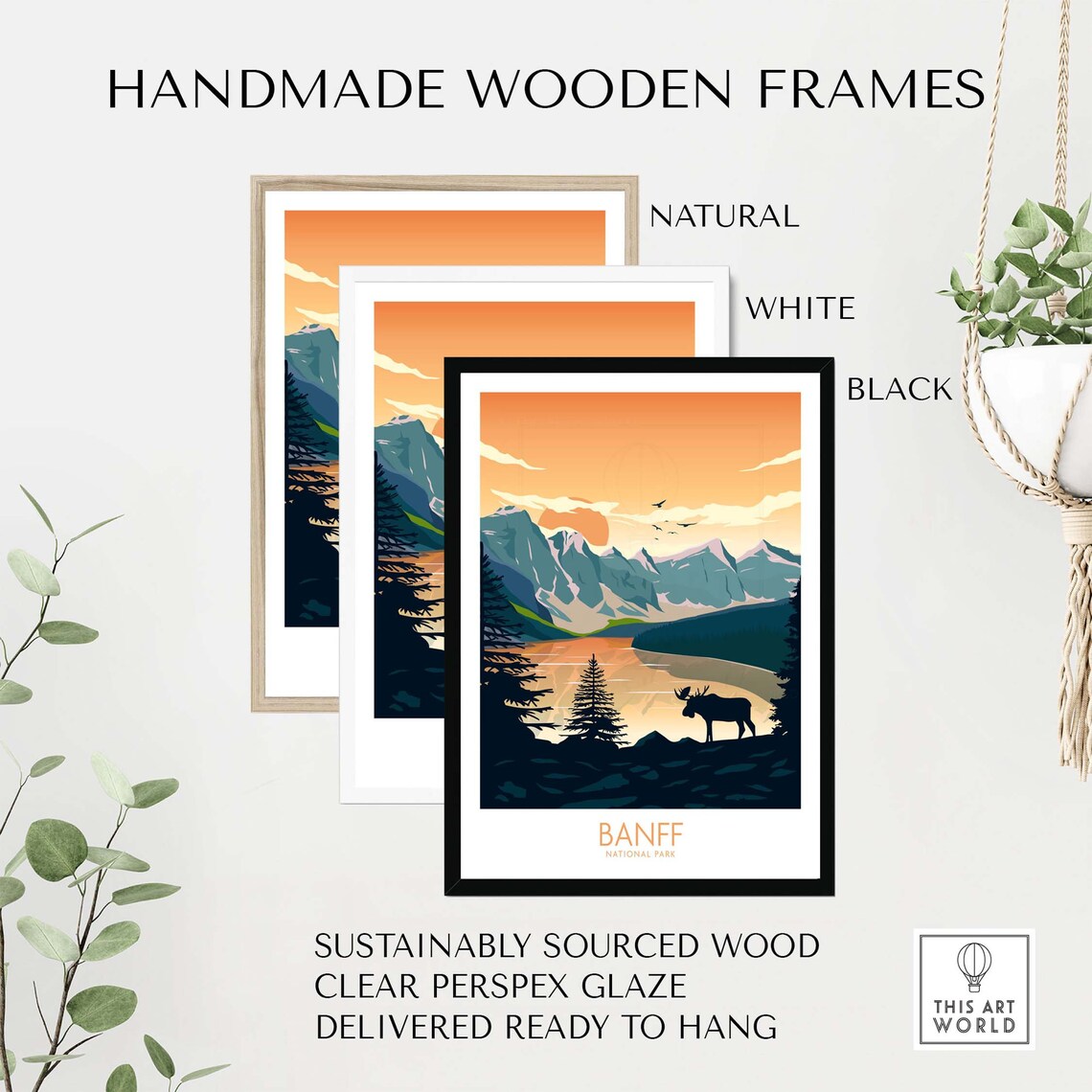 Banff National Park Travel Poster, Mountain Landscape - Image 2