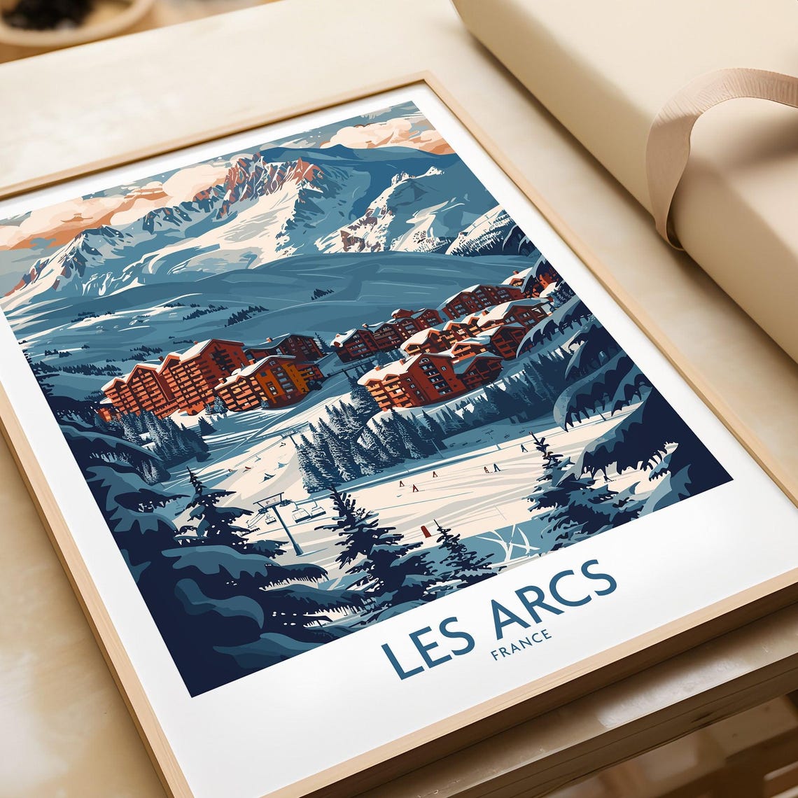 Les Arcs France Winter Sports Travel Poster