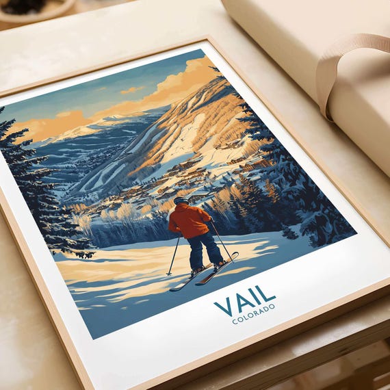Vail Ski Lodge Winter Sport Wall Art Print