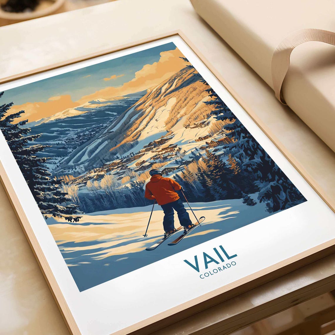 Vail Ski Lodge Winter Sport Wall Art Print