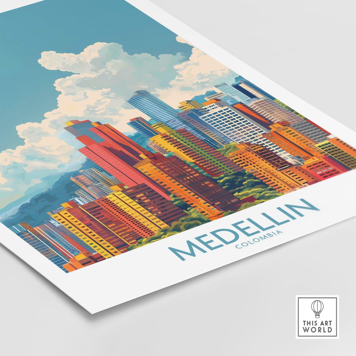 Medellin Travel Print Colombia Medellin Artwork Poster Gift Colombia Home Decor Medellin Illustration Art Lover Colombia Print - Image 4