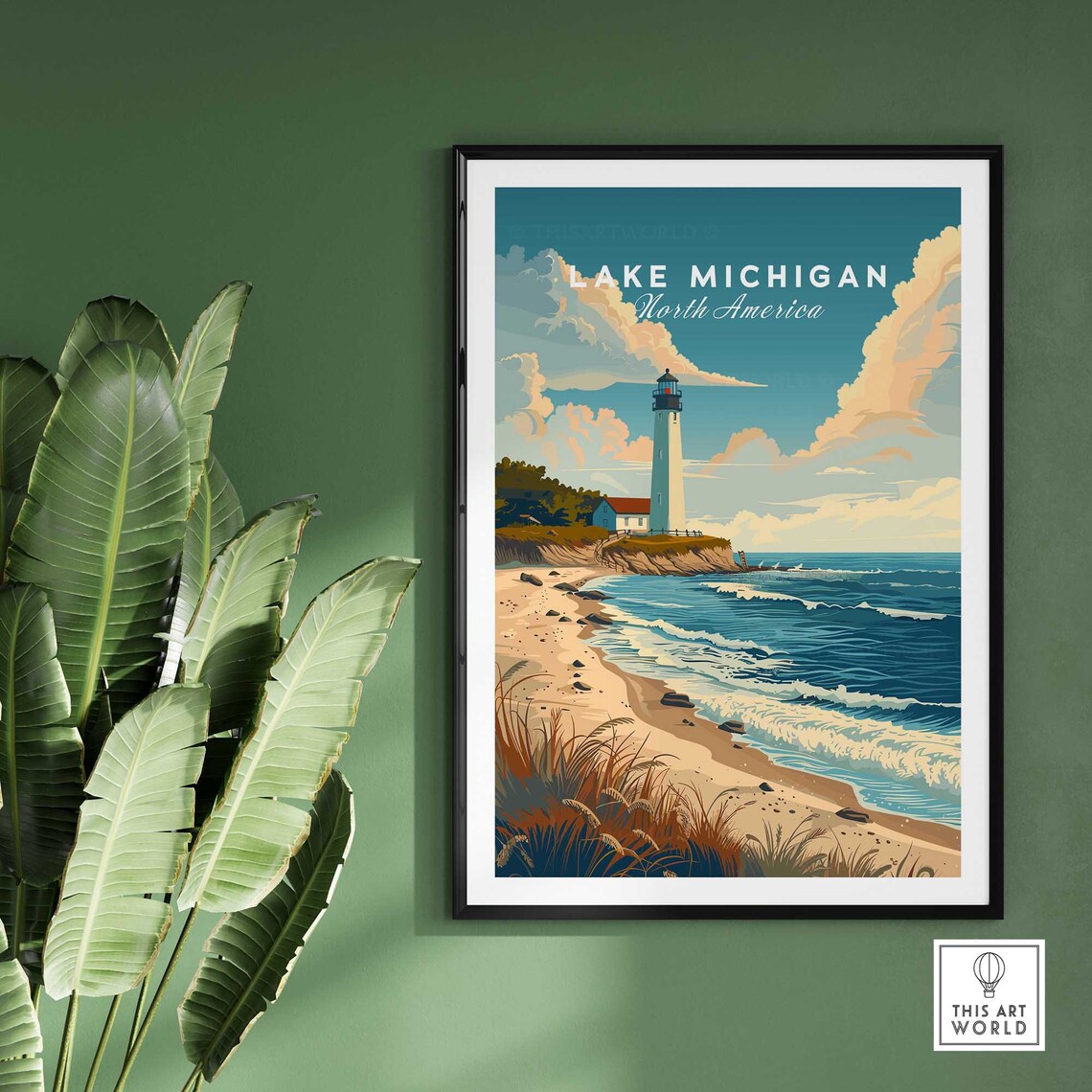 Lake Michigan Travel Poster, Lake Michigan Art Print - Image 2