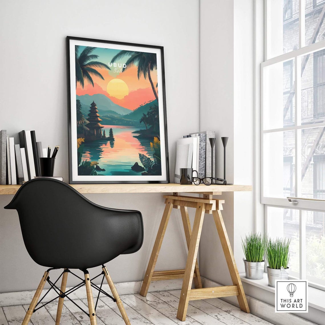 Ubud Bali Travel Poster, Gift Illustration Artwork - Image 4