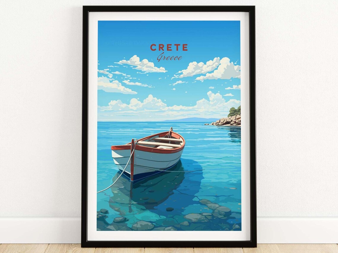 Crete Travel Poster, Greece Home Decor Print
