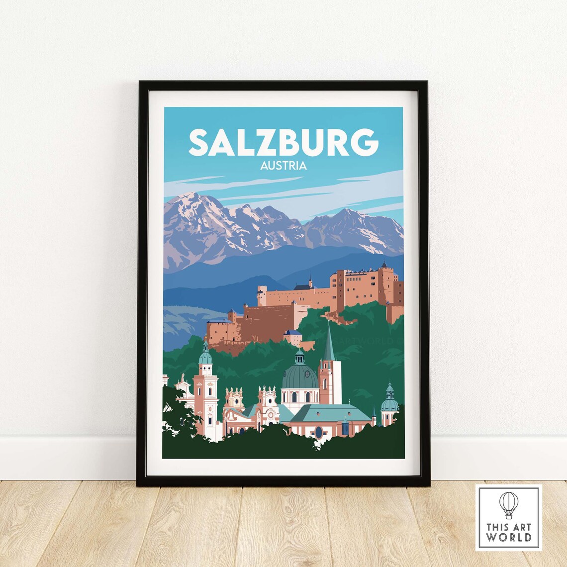 Salzburg Travel Poster, Austria Travel Poster Print
