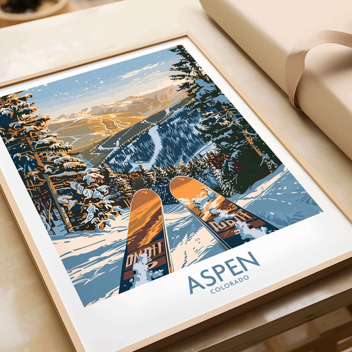 Aspen Ski Lodge, Winter Sports Art Print