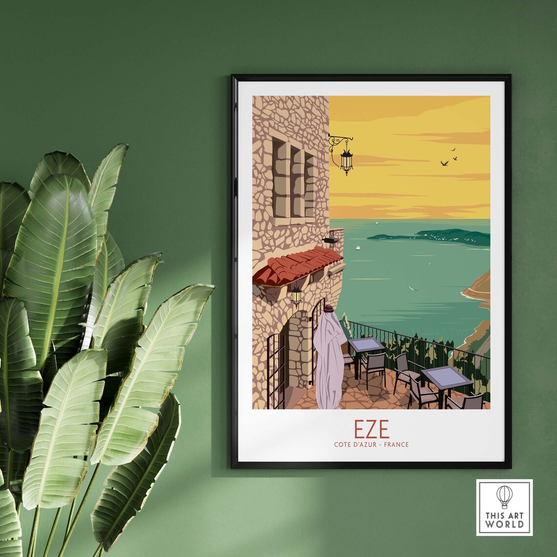 Eze France Travel Poster, Cote d'Azur Art Print - Image 2