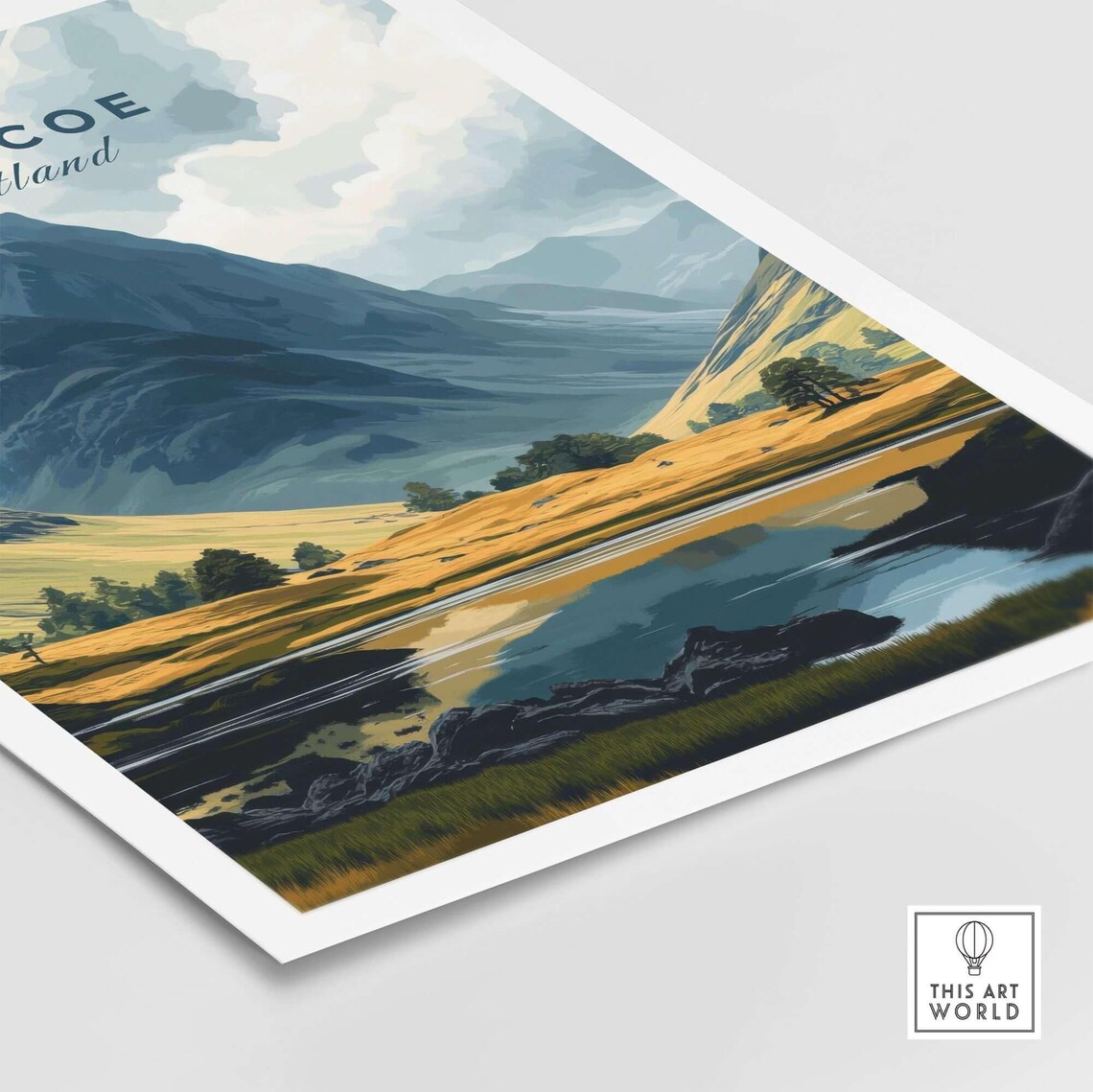 Glencoe Travel Poster, Scottish Highlands - Image 4