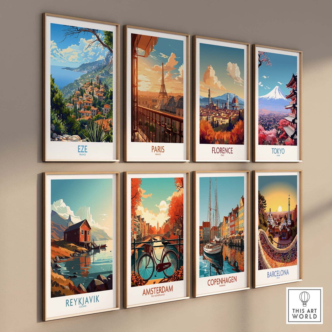 Eze France Hilltop Village French Riviera Coastline Travel Poster - Image 3
