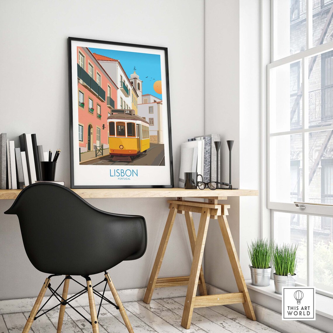 Lisbon Portugal Travel Poster Art Print - Image 4