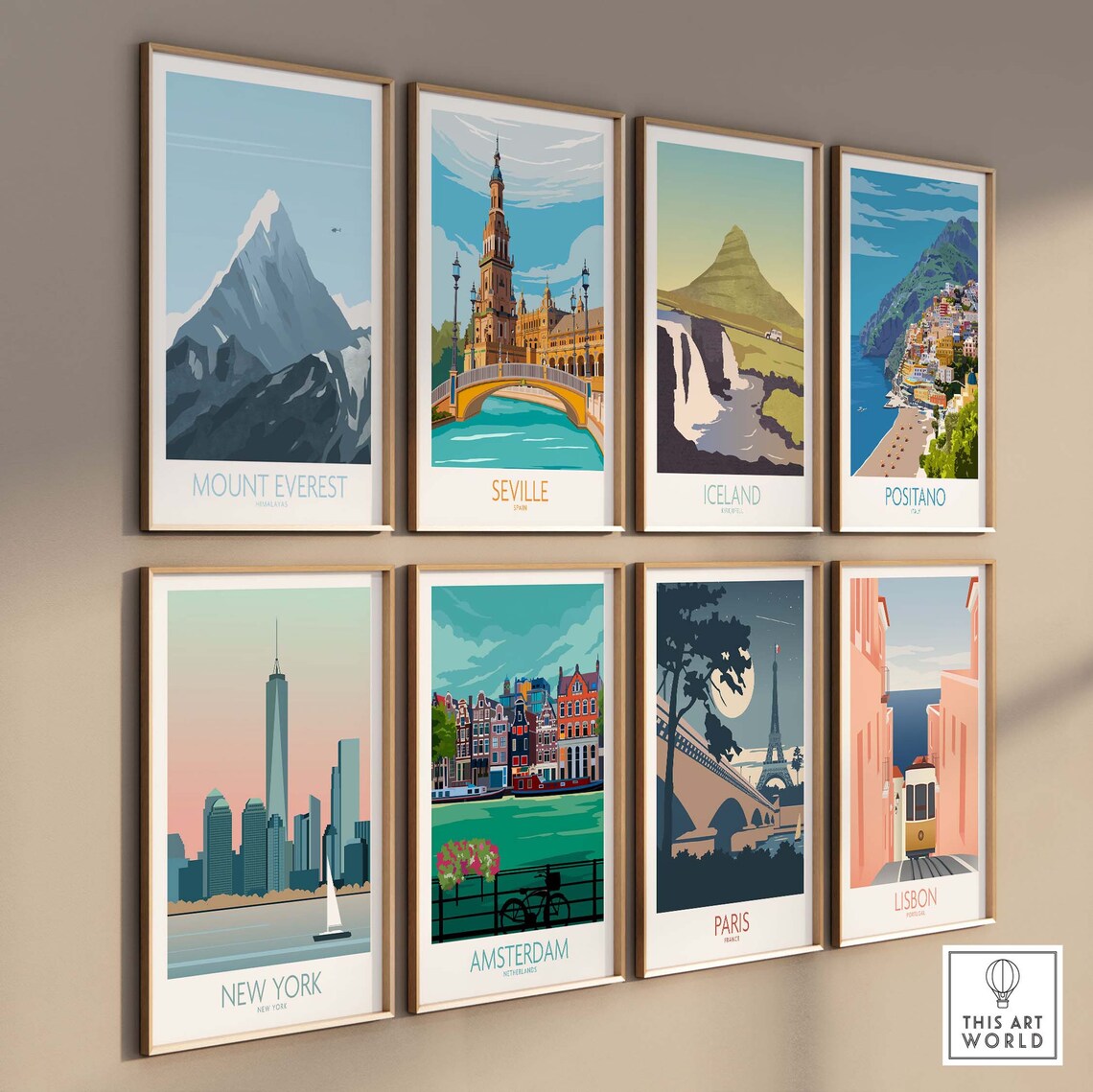 Mount Everest Himalayas Minimalist Snow Peak Travel Art Poster - Image 3