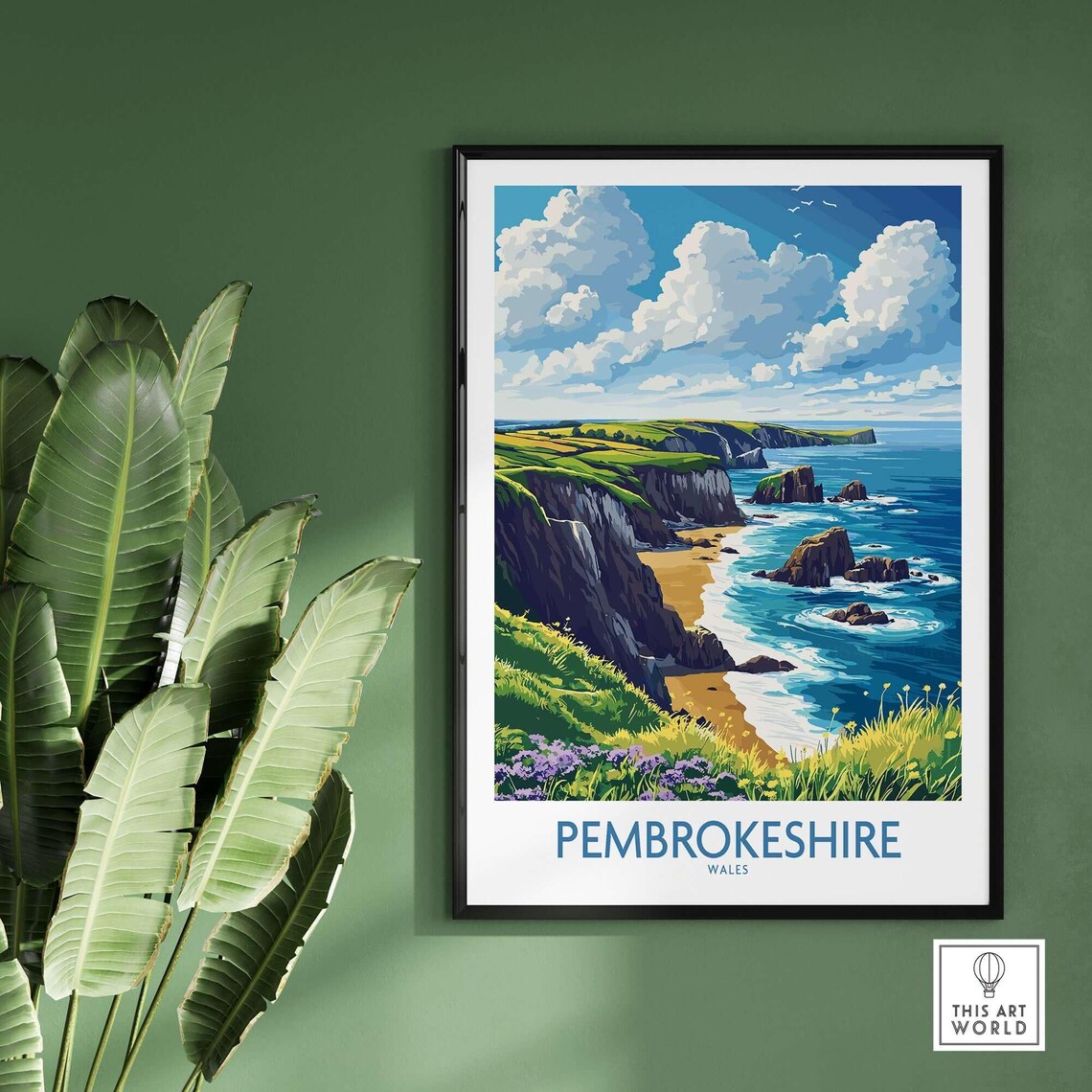 Pembrokeshire Poster, Wales Housewarming Gift - Image 2