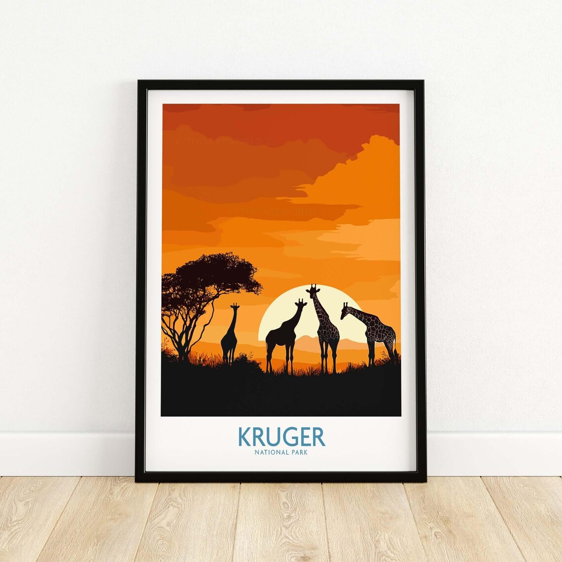 Kruger Park Travel Poster, Giraffe Lovers Gift - Image 5