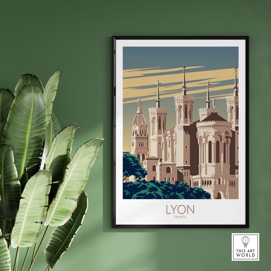 Lyon France Travel Poster, Place Wall Art Print - Image 2