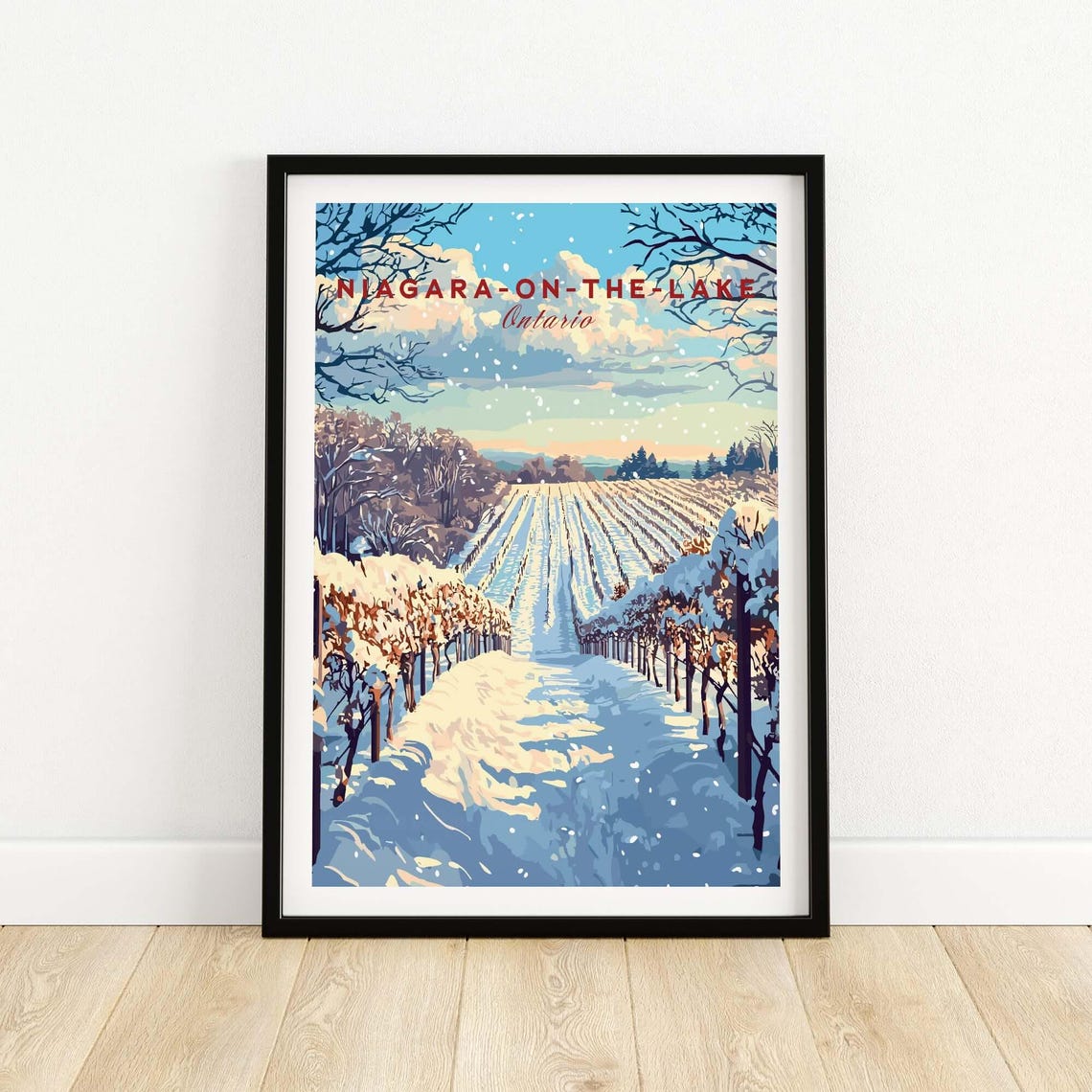 Niagara On The Lake Winter Vineyard Scene, Travel Poster