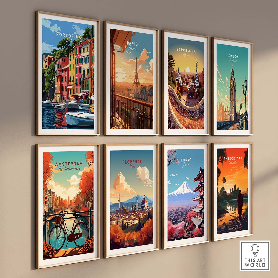 Portofino Poster Print Italy Travel Poster Portofino Artwork Poster Gift Italy Home Decor Portofino Illustration Art Lover Italy Print - Image 3