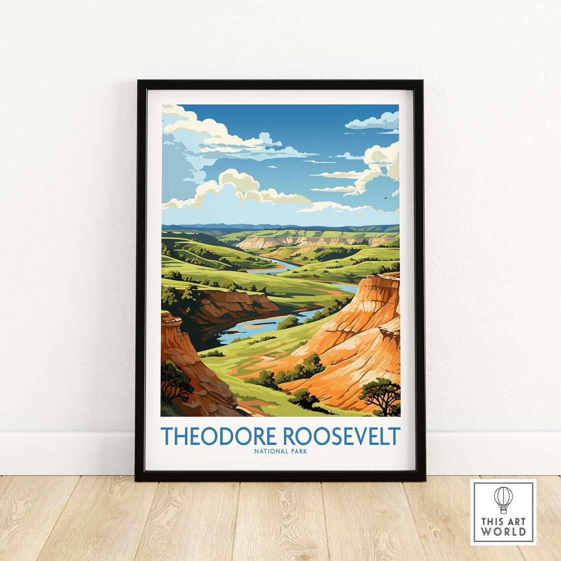 Theodore Roosevelt National Park Rolling Hills River Vista Poster