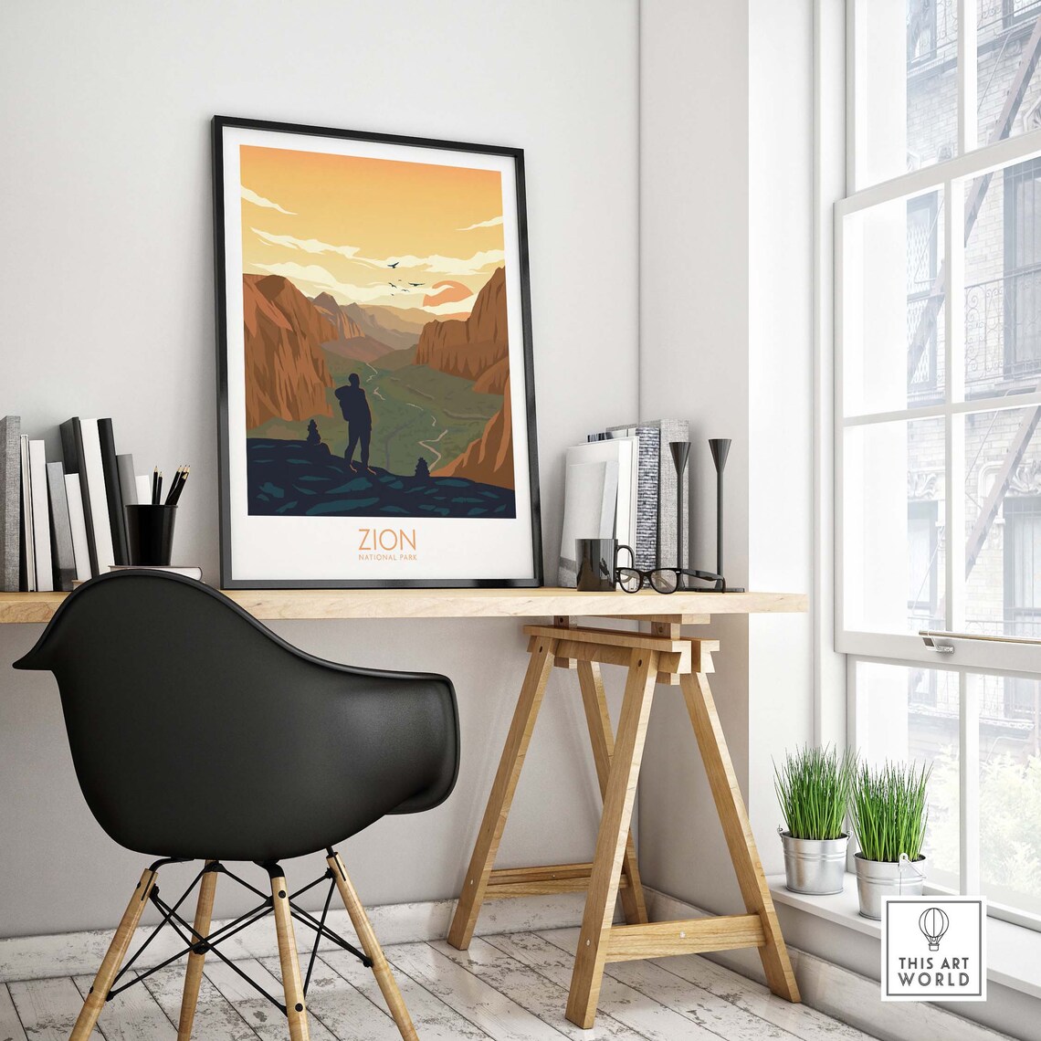 Zion National Park Travel Poster Art Print - Image 4
