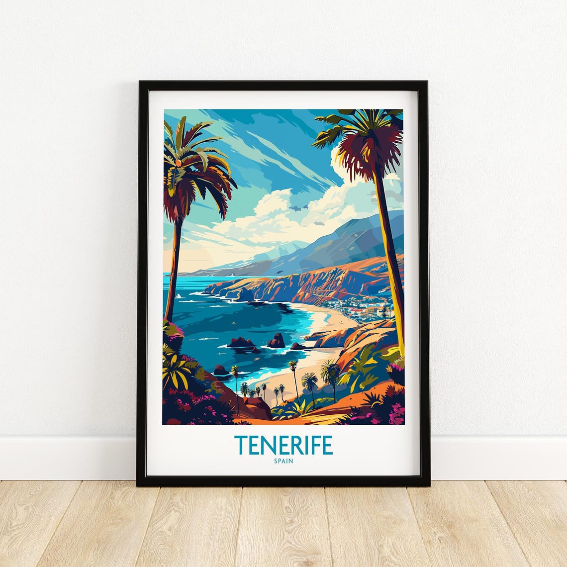 Tenerife Travel Poster Canary Islands Spain Artwork Gift Home Decor Illustration Art Lover Print