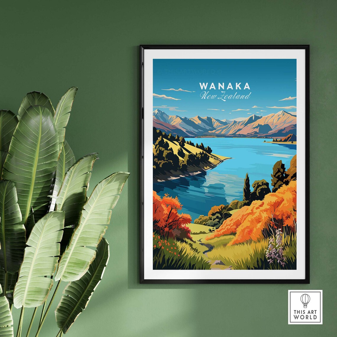 Wanaka Travel Poster, Home Decor Illustration - Image 2