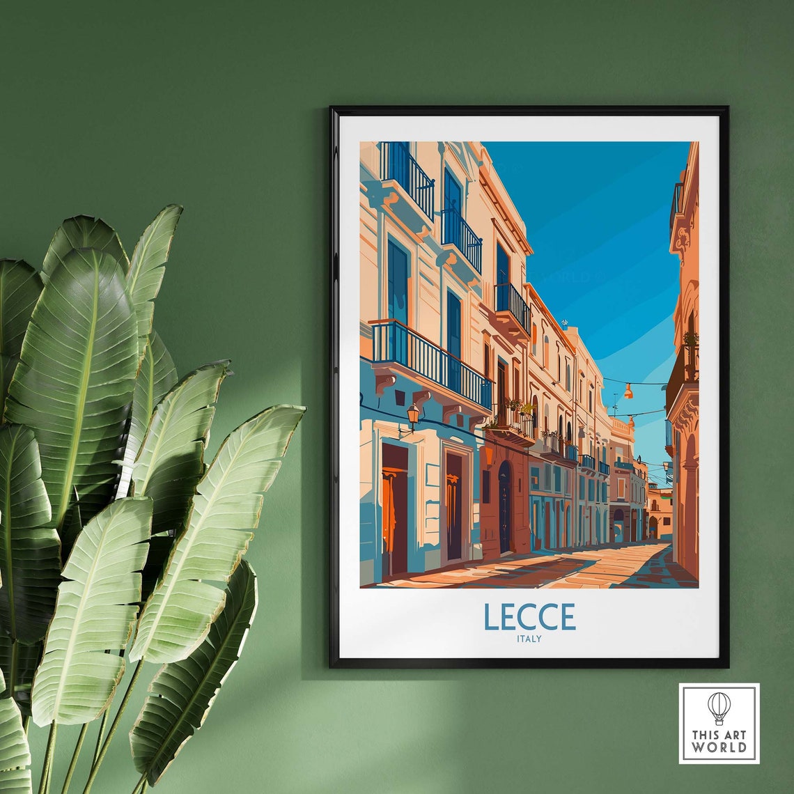 Lecce Puglia Baroque Street Sunlit Balconies Architecture Poster - Image 2