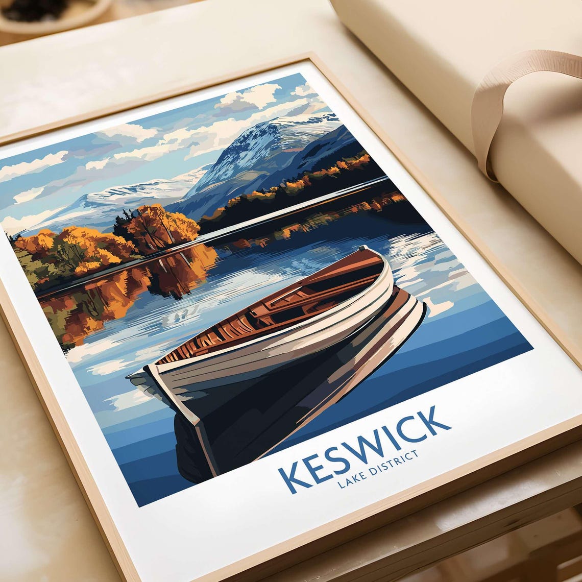 Keswick Decor, Lake District Illustration Poster