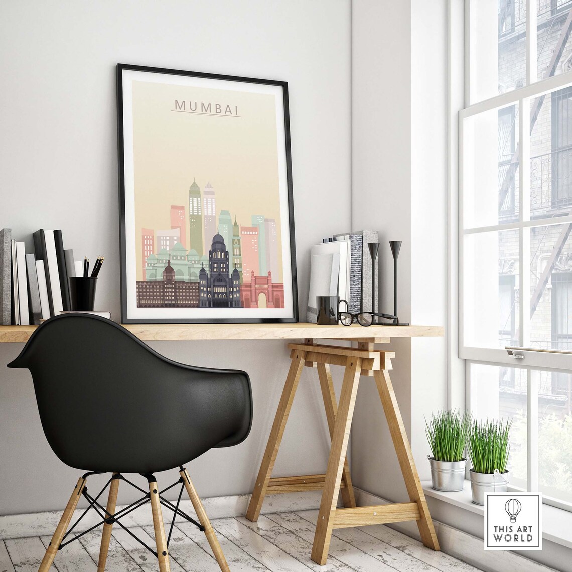 Mumbai Skyline Print, Cityscape Travel Poster - Image 4
