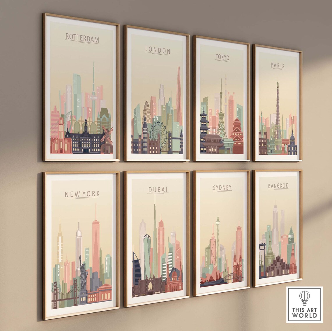 Rotterdam Skyline Travel Poster, City Skyline Art - Image 3