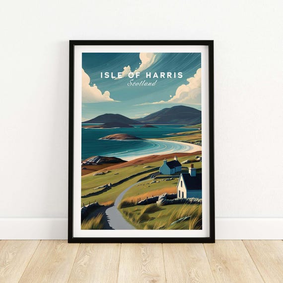 Isle Of Harris Scotland Beach Art Print, Coastal Landscape