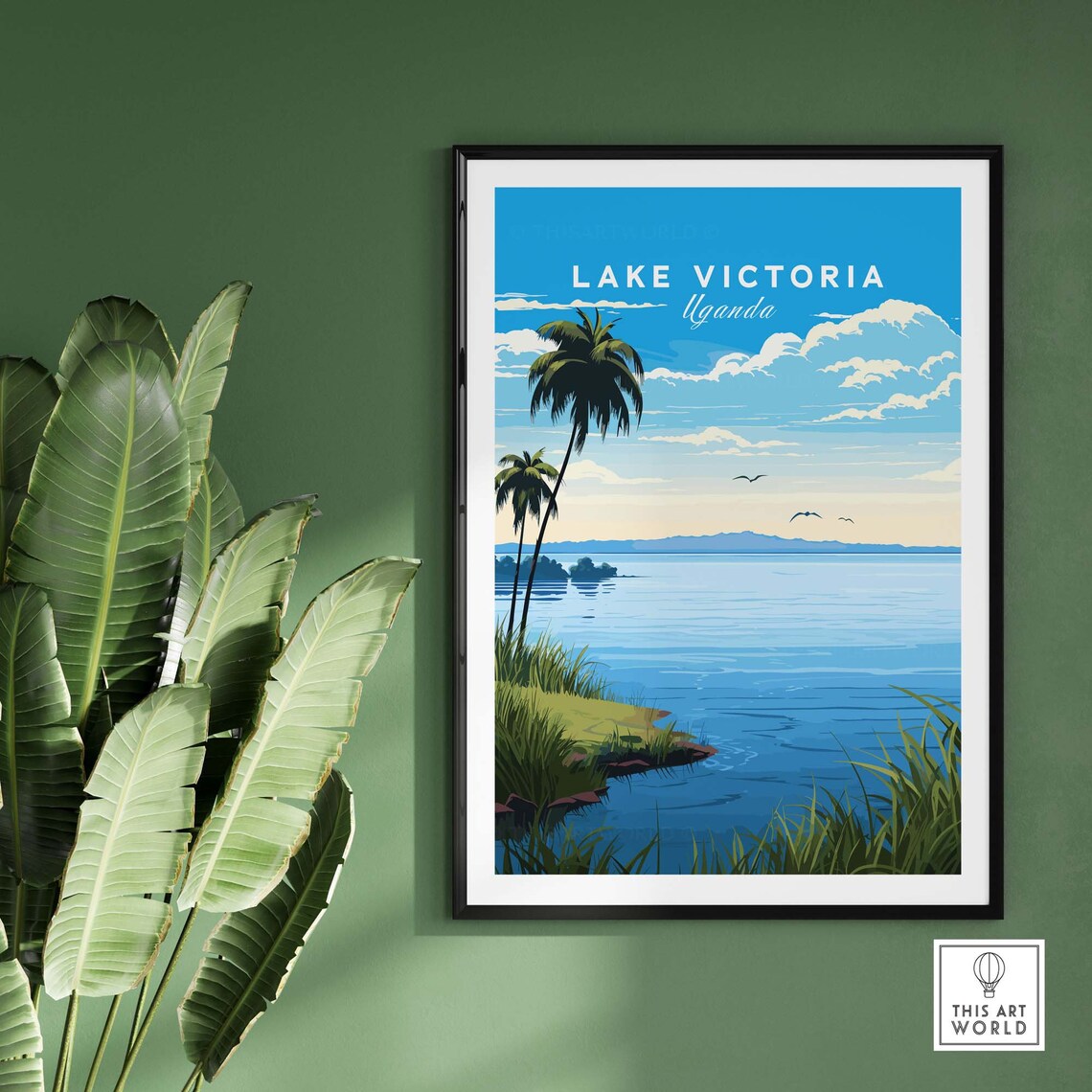 Lake Victoria Uganda Travel Poster, Wall Decor - Image 2
