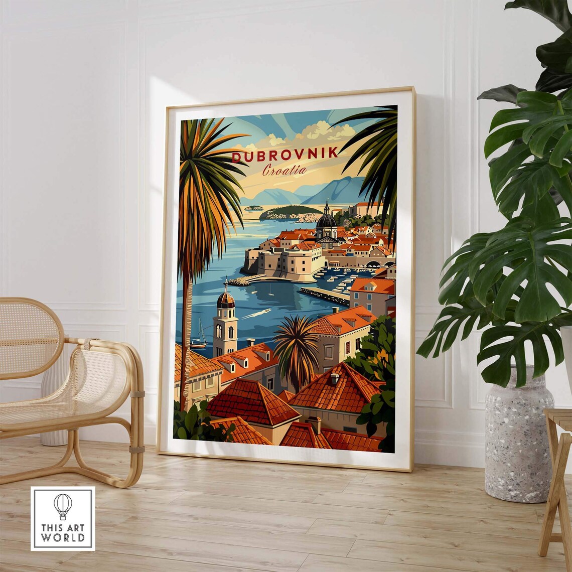 Dubrovnik Illustration Croatia Travel Poster - Image 3