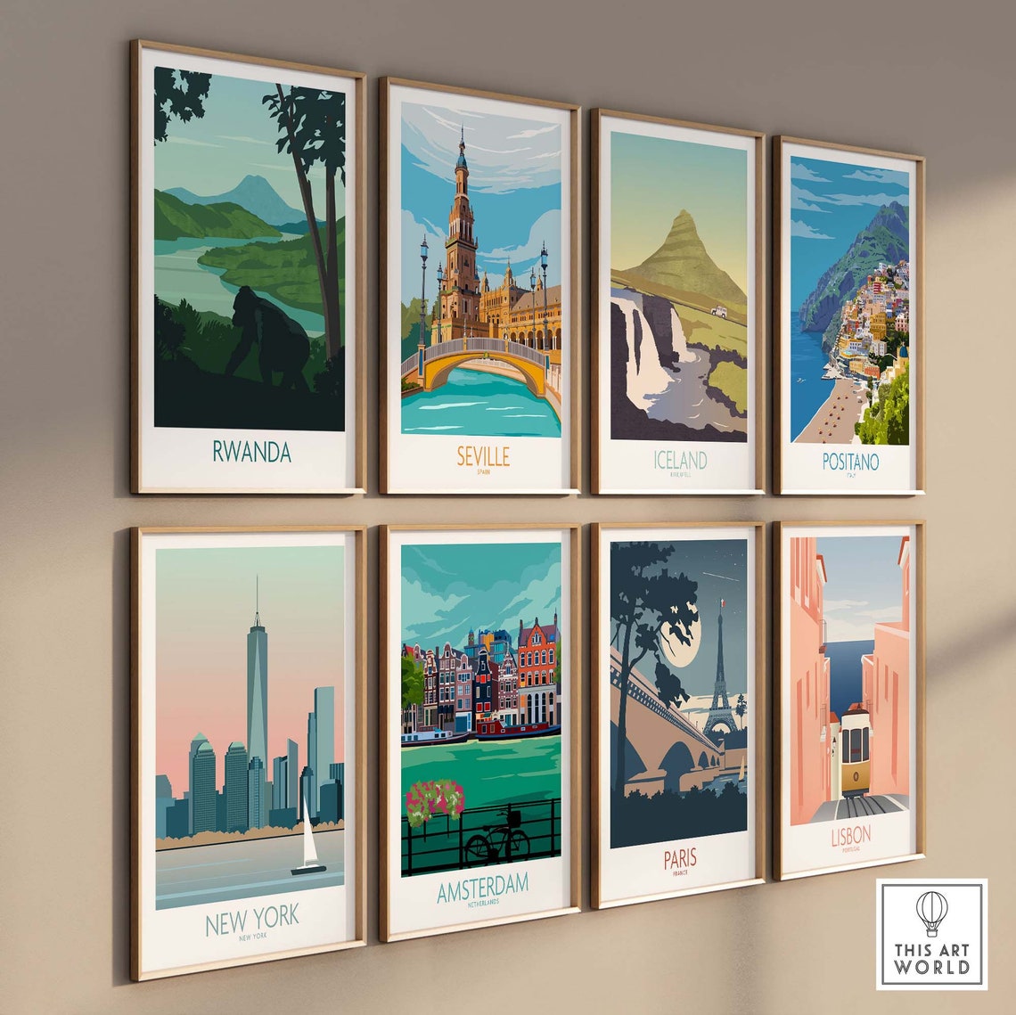 Rwanda Mountain Gorilla Wall Art Print Travel Poster Birthday Gift - Image 3