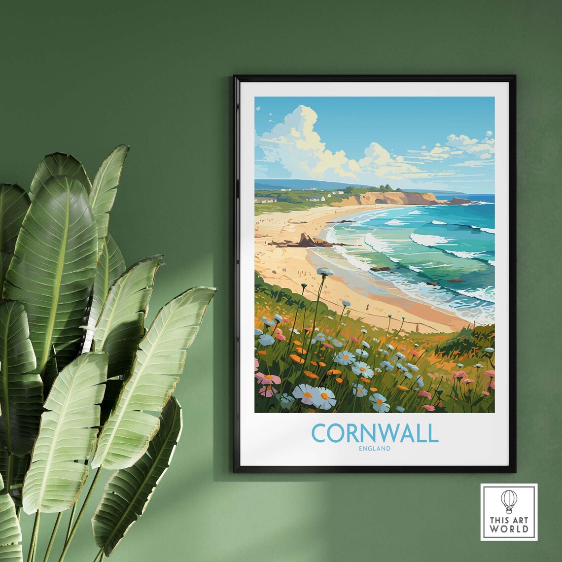 Cornwall Travel Poster, Home Decor Illustration - Image 2