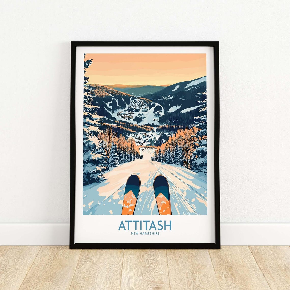 Attitash Travel Poster, Ski Resort Winter Sports - Image 5