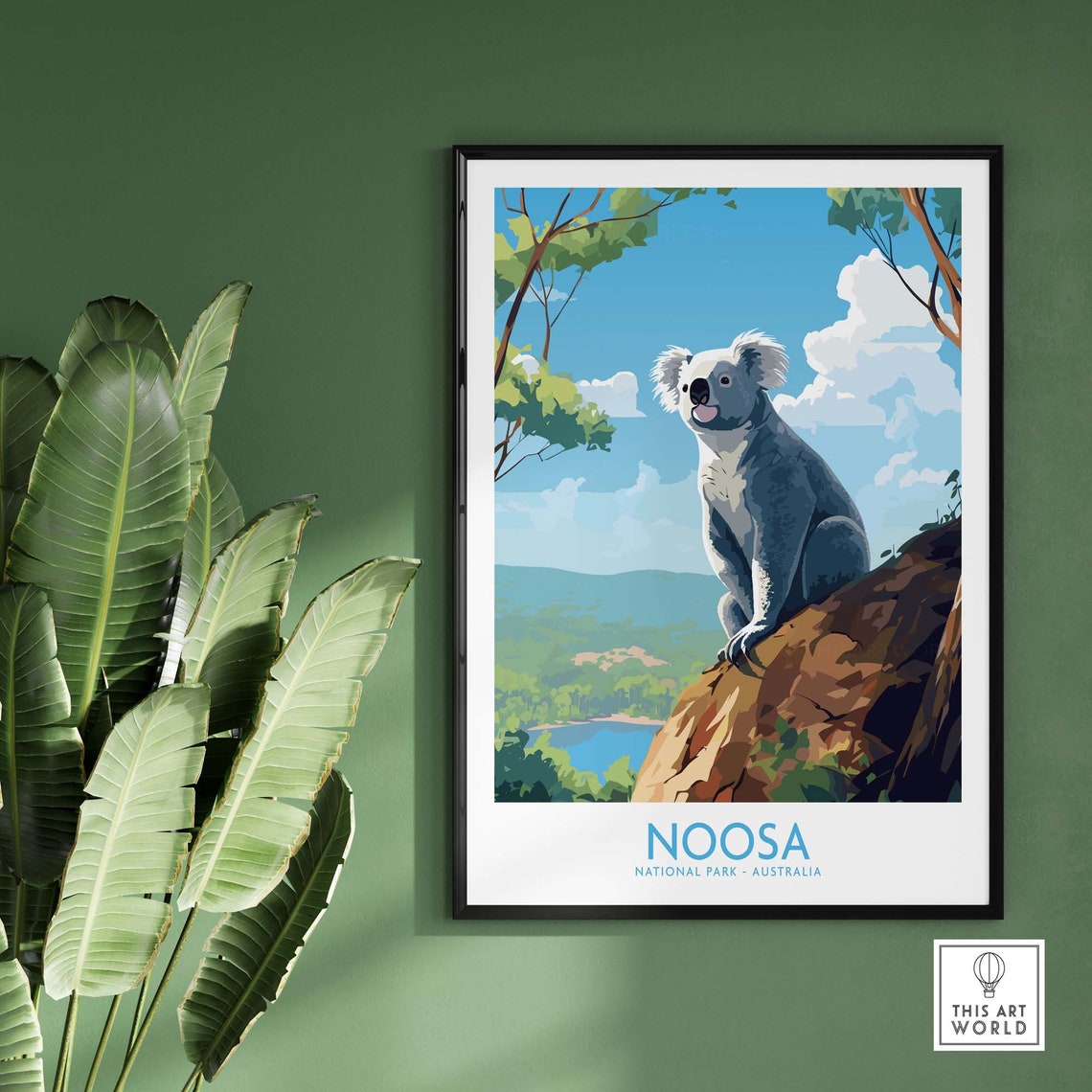 Noosa National Park Australia Koala Cliff Lookout Travel Poster - Image 2