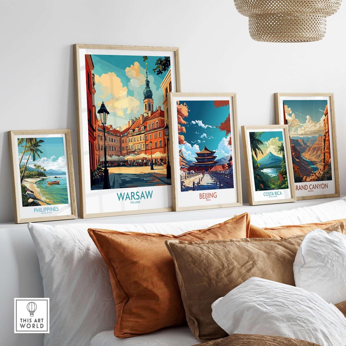 Warsaw Travel Poster, Poland Cityscape Illustration - Image 3
