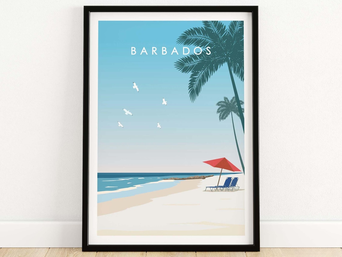 Barbados Minimalist Art Print, Travel Poster
