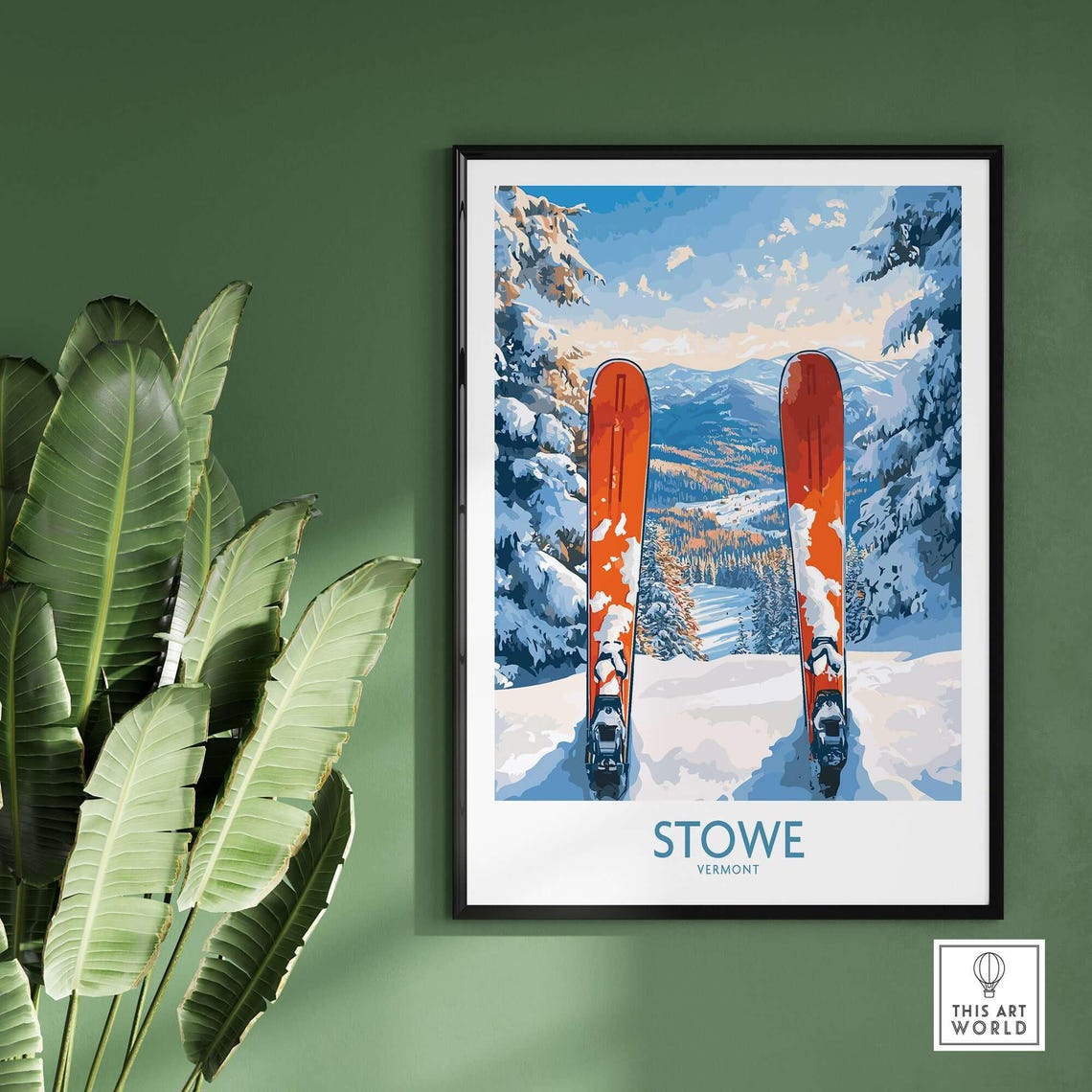 Stowe Vermont Landscape, Winter Sport Travel Poster - Image 2