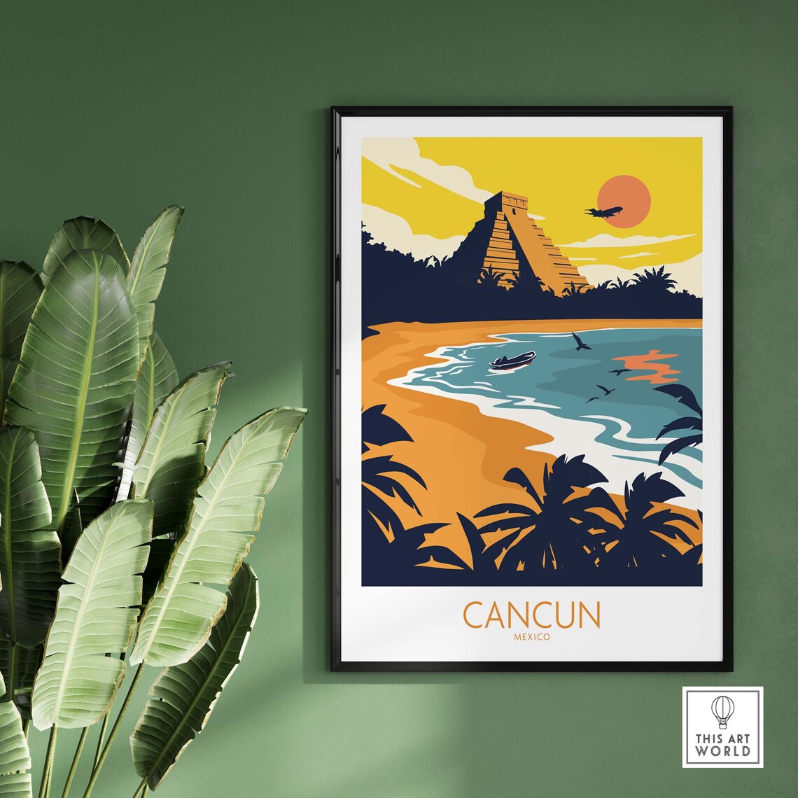 Cancun Mexico Travel Poster Print, Yucatán Peninsula - Image 3