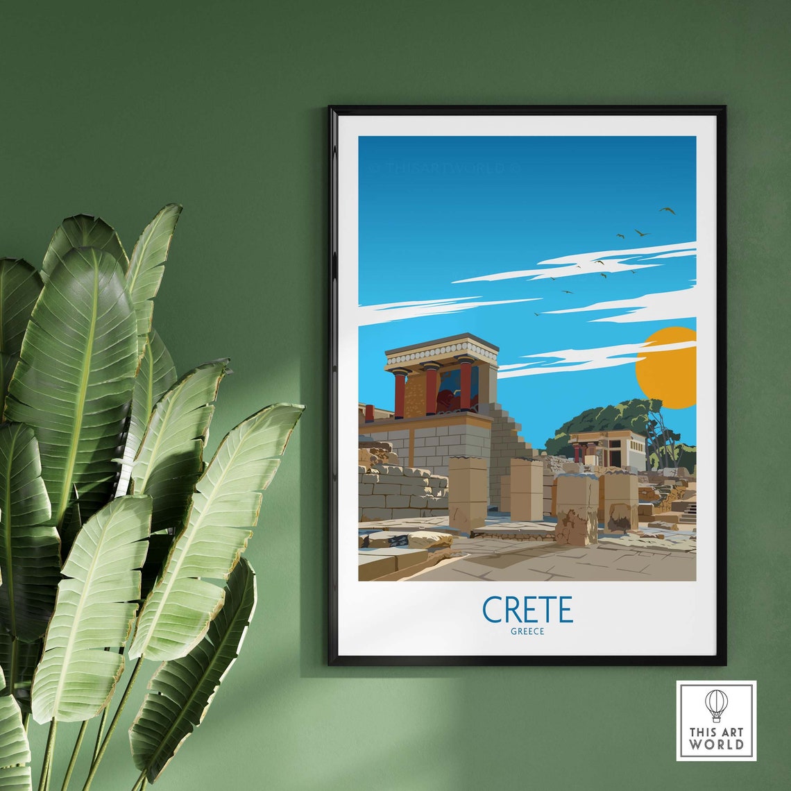 Crete Greece Ancient Knossos Palace Ruins Vintage Travel Poster - Image 3