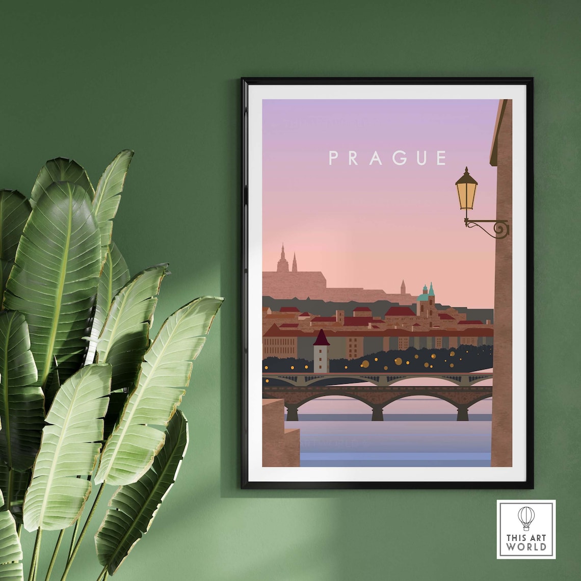Prague Travel Poster, Czech City Skyline Art - Image 2