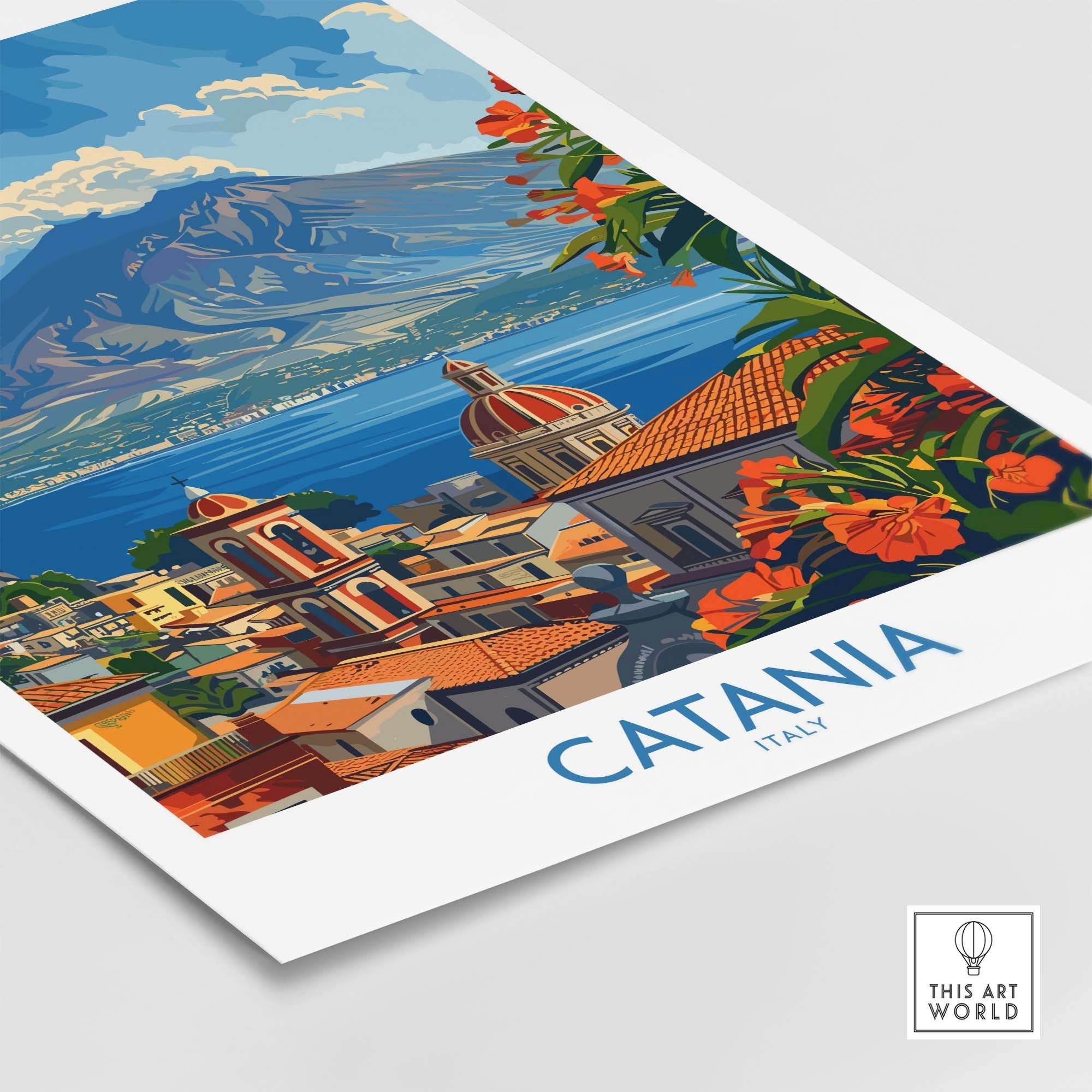 Catania Travel Poster, Sicily Place Illustration - Image 4
