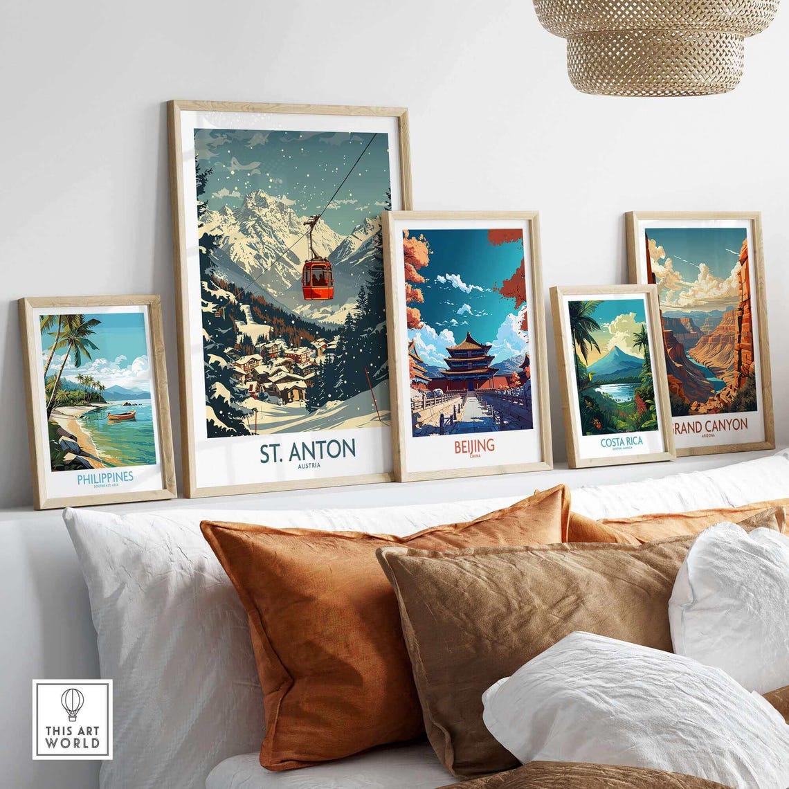 St Anton Ski Lodge Art Print, Winter Sports Art - Image 3
