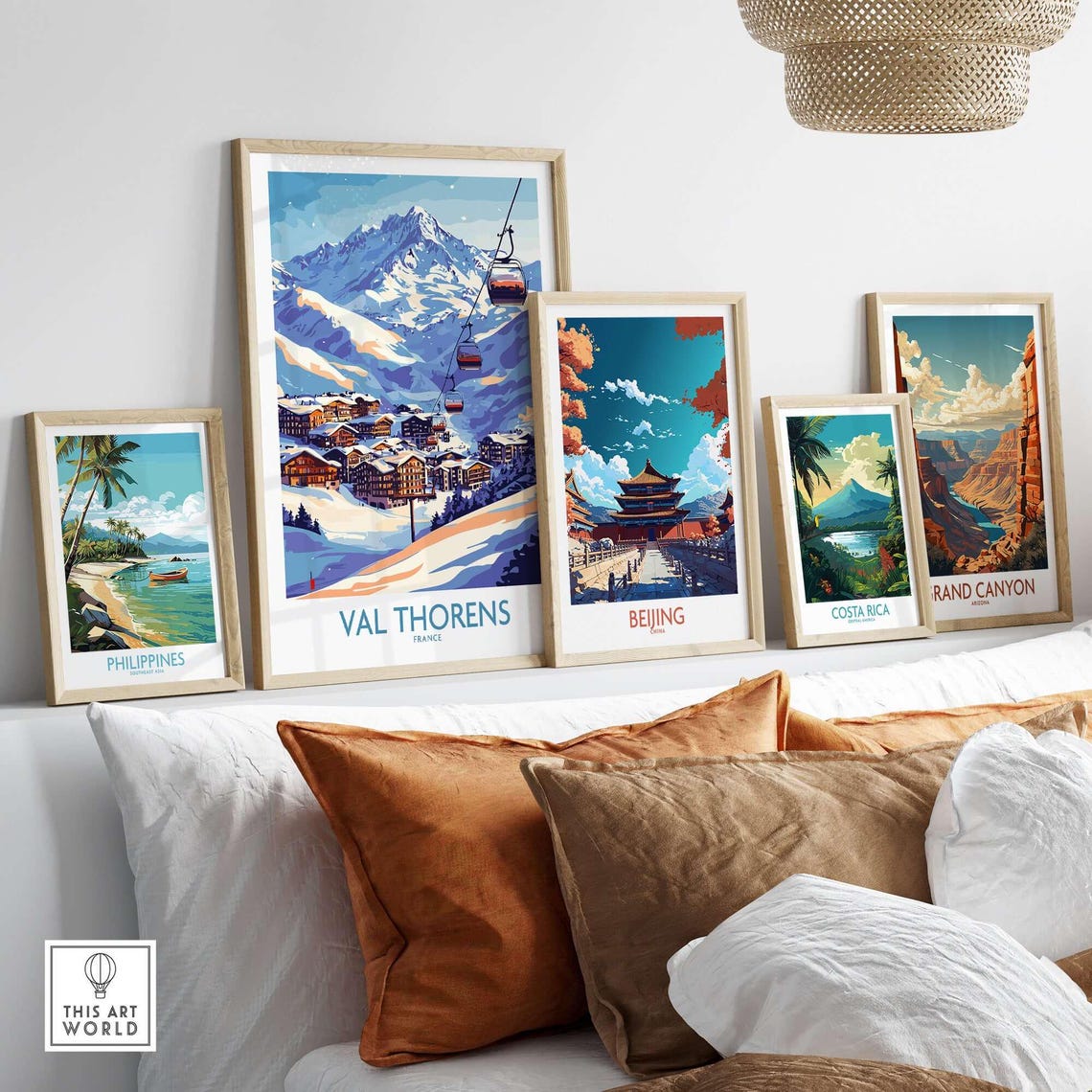 Val Thorens Winter Sports Print, Ski Run View - Image 3