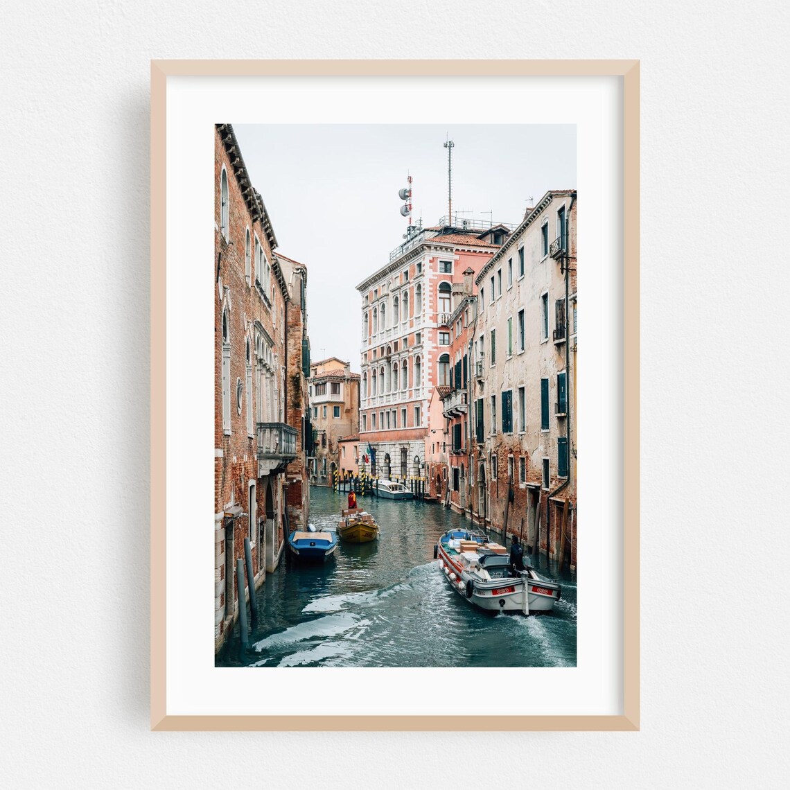 Venice Canal Boats Historic Buildings Italy Travel Photo Poster