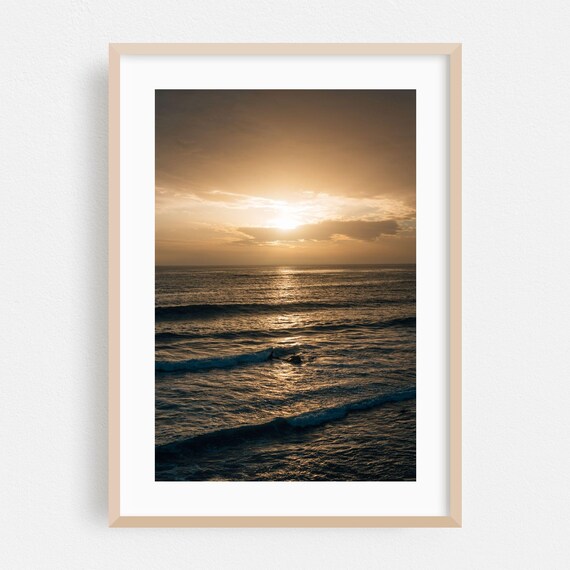 Laguna Beach Golden Sunset Ocean Waves Evening Coastal Poster