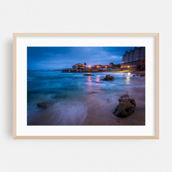 Monterey California Night Beach Blue Hour Coastal Photo Print